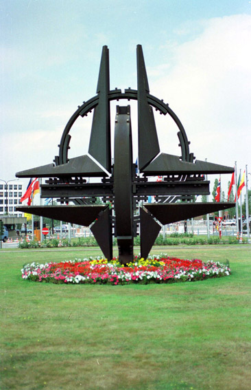 NATO logo, Brussels; Photo NATO
